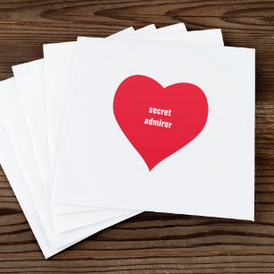 CUSTOM TEXT SECRET ADMIRER RED HEART STICKER