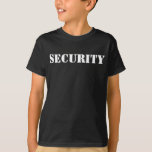 Custom Text Security Bouncer Bodyguard Black Shirt<br><div class="desc">Feeling protective? Deck yourself out in this classic shirt for bouncers, security, or bodyguards. This design features a black T shirt with Security written on the front in blocked white print. This shirt is fully Customizable! You can change the shirt style, colour, or edit the text if you wish. Just...</div>