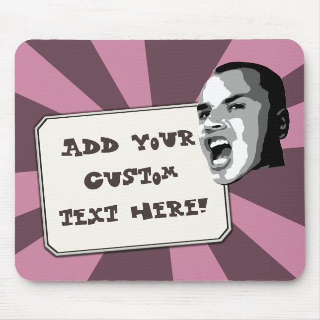 Custom Text Shout on any Colour Light Beam Mouse Pad (Front)