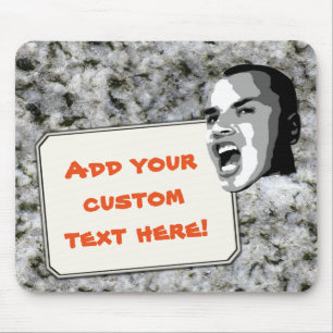 Custom Text Shout on Granite Rock Texture Mouse Pad