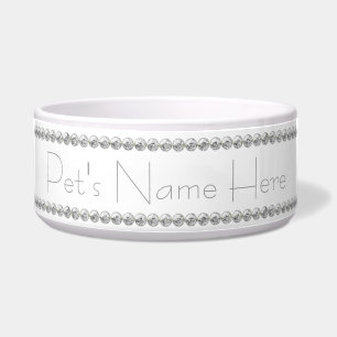 Custom Text Silver Bead Blingy Ceramic Dishes