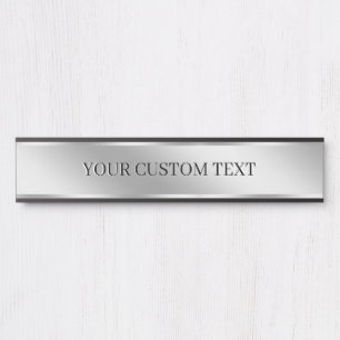 Custom Text Silver Create Your Own Elegant Modern Door Sign