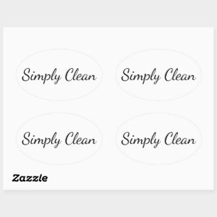 Custom Text Simply Clean Oval Sticker Sheet