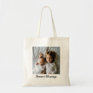 Custom Text, Single Photo Nanna's Tote Bag