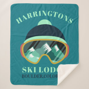 Custom Text Ski Mask fleece blankets