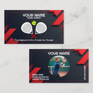 🎾Custom text,  Smash & Serve Custom Padel Coach Business Card
