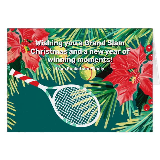 🎾🎄Custom text, Smash Your Holiday  (Front Horizontal)