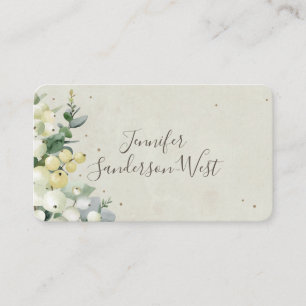 Custom Text Snowberry+Eucalyptus Christmas Place Card