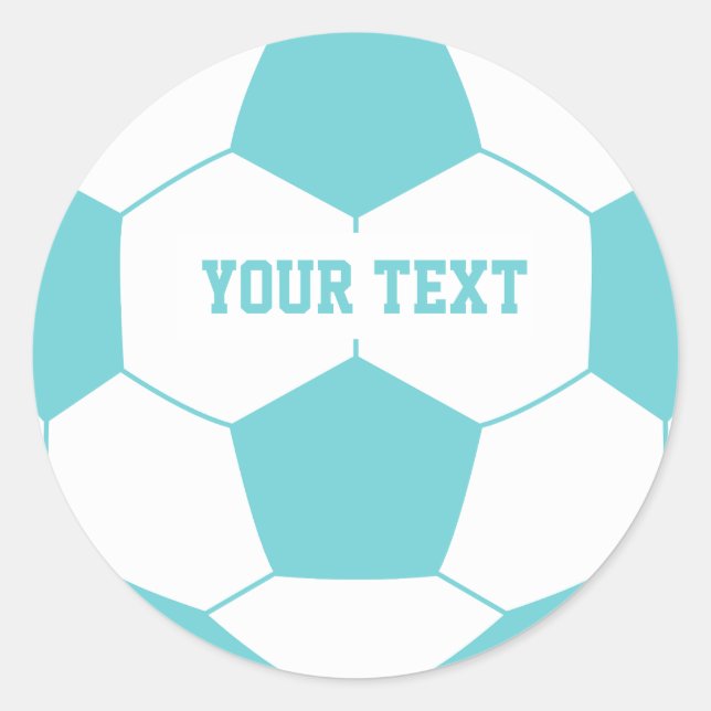 Custom Text Soccer ball Classic Round Sticker (Front)