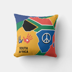 Custom Text South Africa Throw Pillow