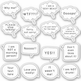 Custom Text Speech & Thought Bubble Scrapbooking