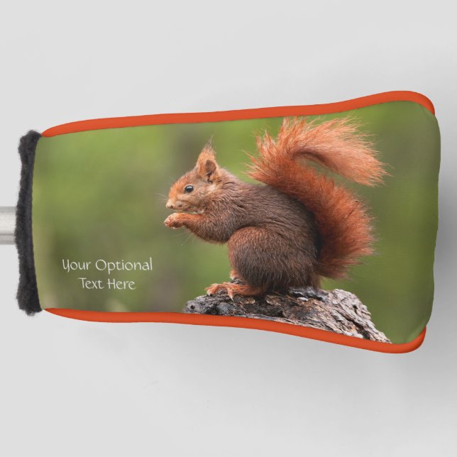 Custom Text Squirrel Golf Head Cover (Front)