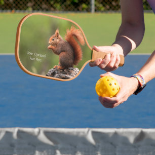 Custom Text Squirrel Pickleball Paddle