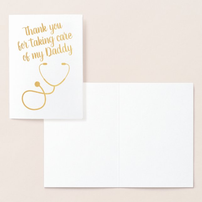 Custom Text Stethoscope Doctor/Nurse Foil Card (Display)