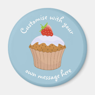 Custom Text Strawberry Bun Cute Magnet