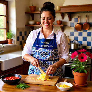 Custom text💙 Stunning blue Azulejos Apron