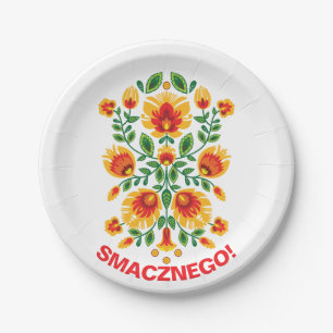 Custom text💛🧡❤️Stunning polish Folk Wycinanki Paper Plate