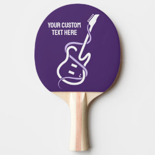Custom Text Stylised Guitar Ping Pong Paddle