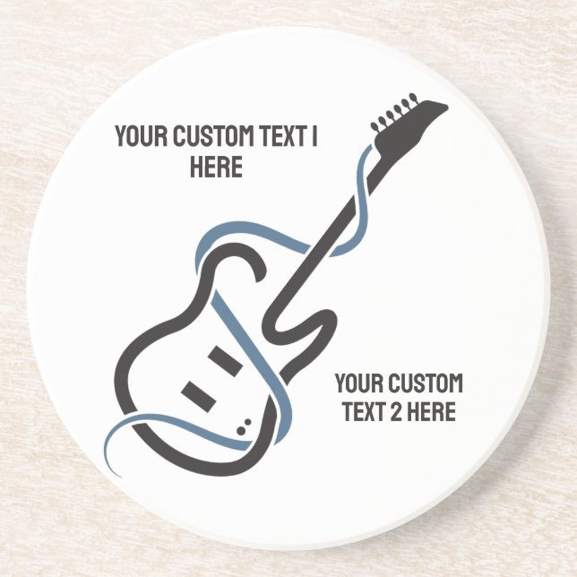 Custom Text Stylized Guitar Coaster (Front)
