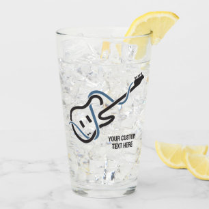 Custom Text Stylized Guitar Glass