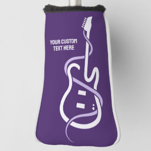 Custom Text Stylized Guitar Golf Head Cover