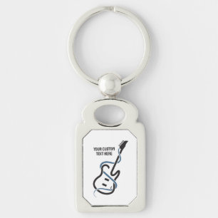 Custom Text Stylized Guitar Keychain