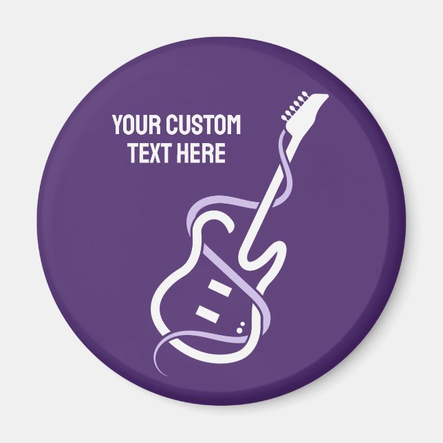 Custom Text Stylized Guitar Magnet (Front)