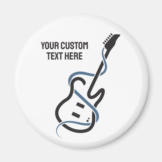 Custom Text Stylized Guitar Magnet (Front)