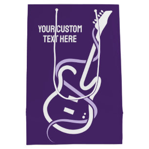 Custom Text Stylized Guitar Medium Gift Bag