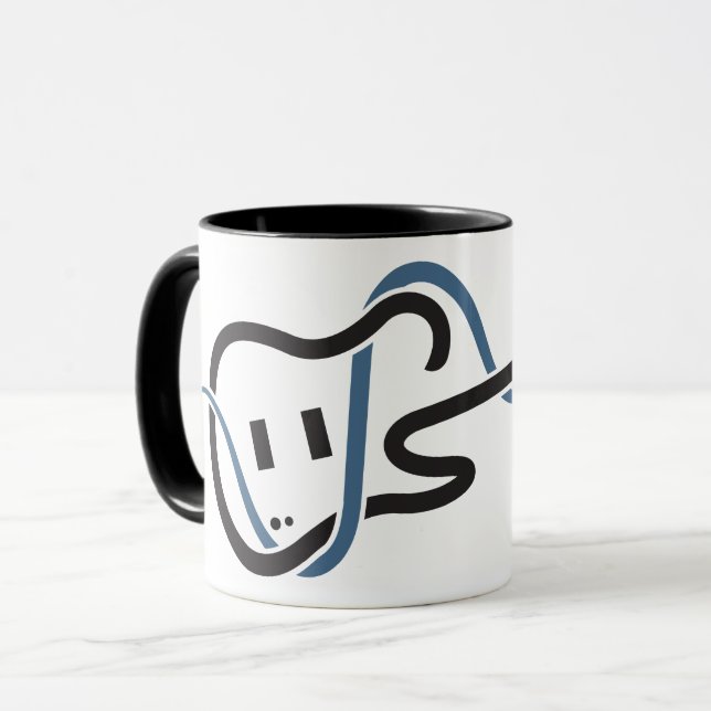 Custom Text Stylized Guitar Mug (Front Left)
