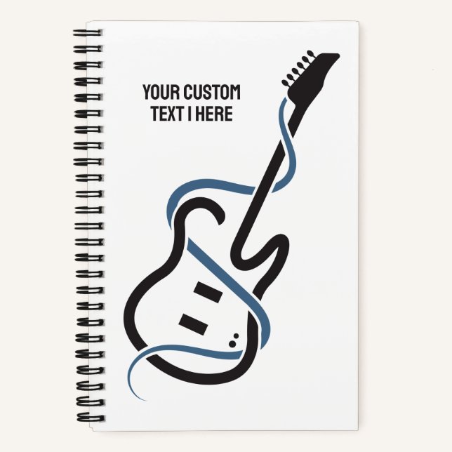 Custom Text Stylized Guitar Notebook (Front)
