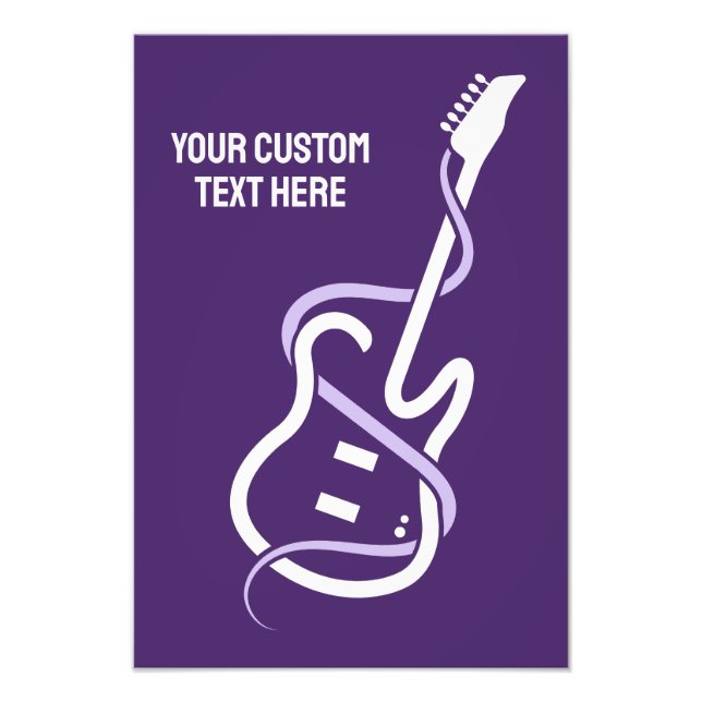 Custom Text Stylized Guitar Photo Print (Front)