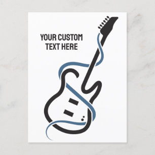 Custom Text Stylized Guitar Postcard