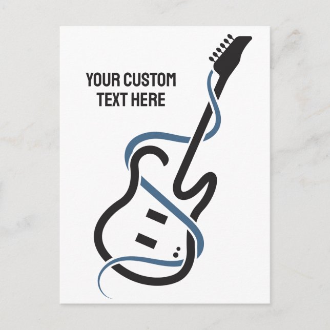 Custom Text Stylized Guitar Postcard (Front)