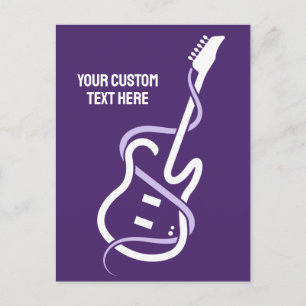Custom Text Stylized Guitar Postcard