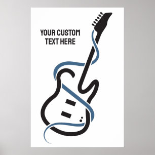 Custom Text Stylized Guitar Poster