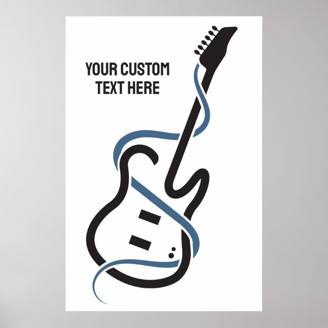 Custom Text Stylized Guitar Poster (Front)