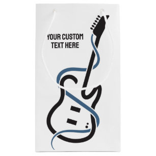 Custom Text Stylized Guitar Small Gift Bag