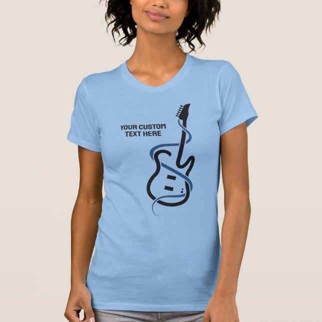 Custom Text Stylized Guitar T-Shirt (Front)