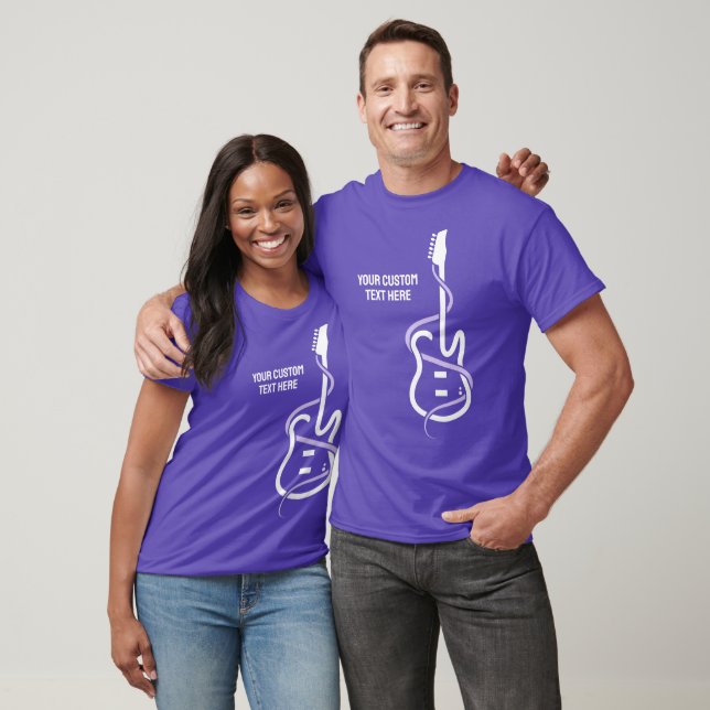 Custom Text Stylized Guitar T-Shirt (Unisex)
