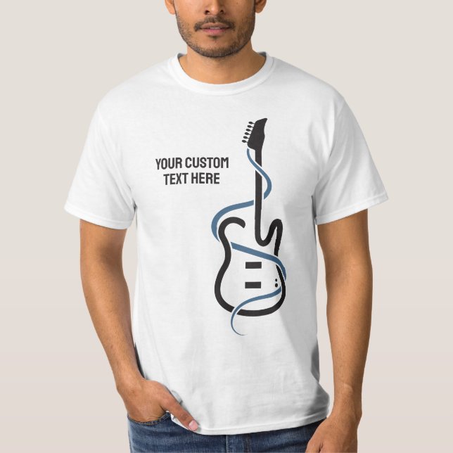 Custom Text Stylized Guitar T-Shirt (Front)