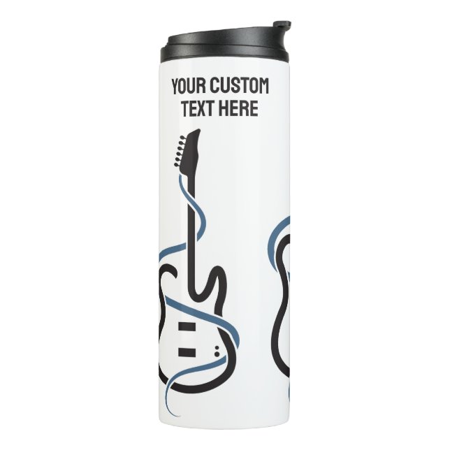 Custom Text Stylized Guitar Thermal Tumbler (Rotated Left)