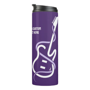 Custom Text Stylized Guitar Thermal Tumbler