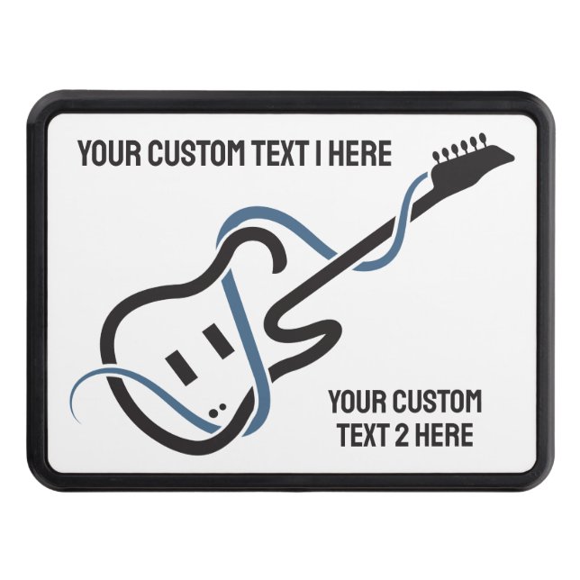 Custom Text Stylized Guitar Trailer Hitch Cover (Front)