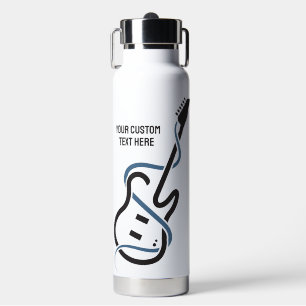 Custom Text Stylized Guitar Water Bottle