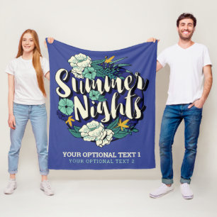 Custom Text Summer Nights Fleece Blanket