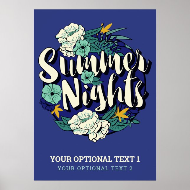 Custom Text Summer Nights Poster (Front)