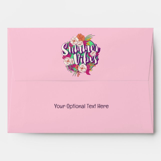 Custom Text Summer Vibes & Nights Envelope (Back (Top Flap))