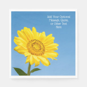 Custom text Sunflower  Napkin