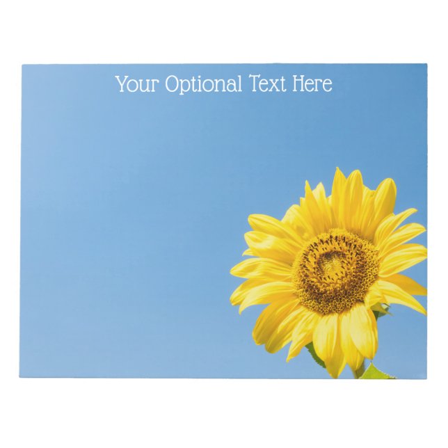 Custom text Sunflower Notepad (Front)
